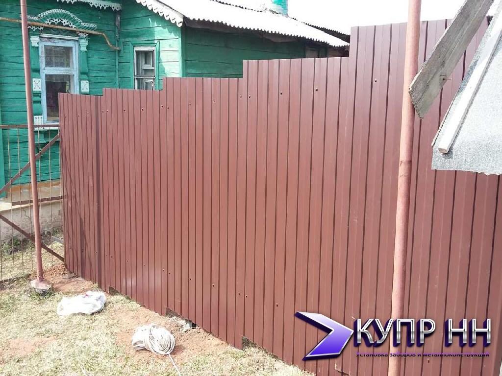 Забор из профнастила в Кстовском районе
