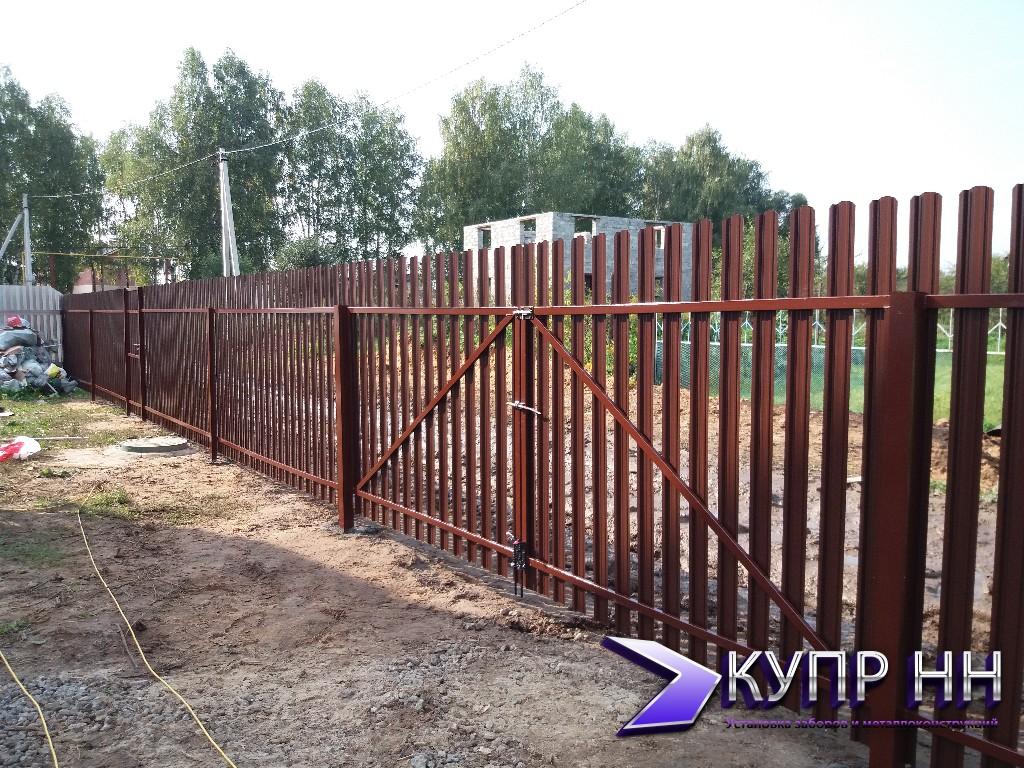 Забор из профнастила в Кстовском районе рпгт Работки